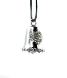 WHITE CRYSTAL BAR e SHIELD RIDE BELL