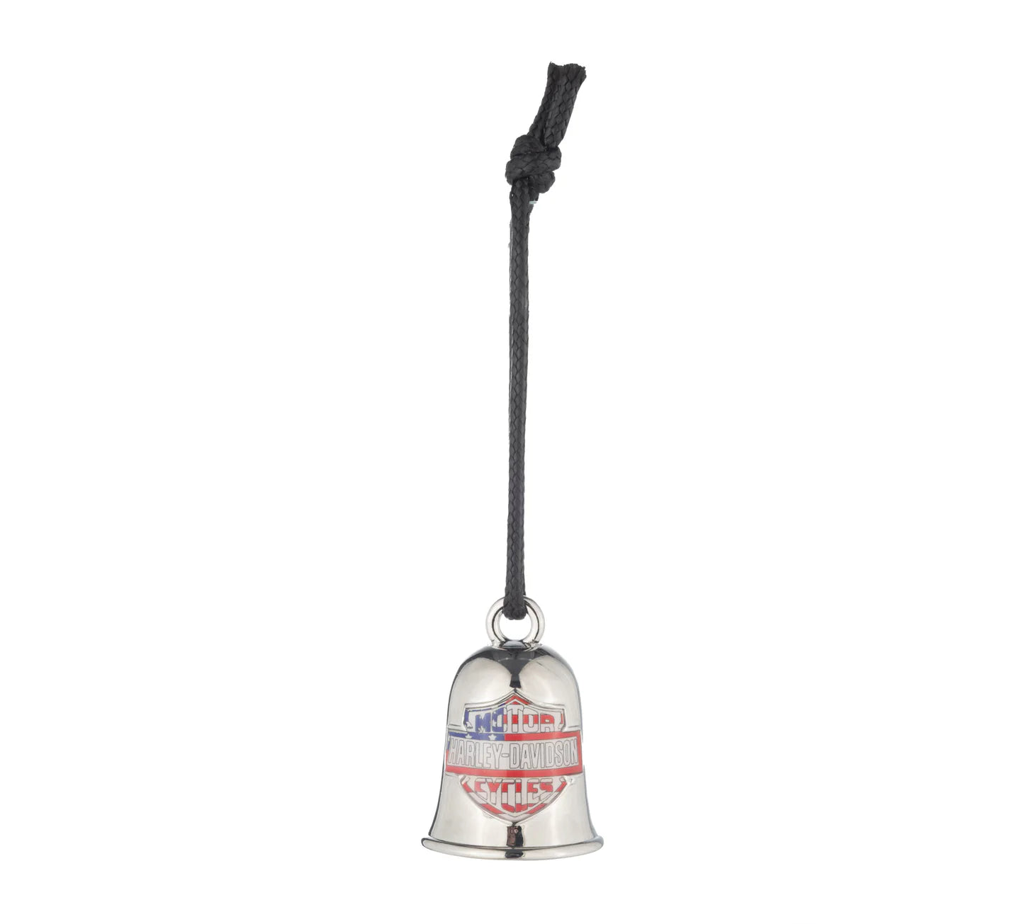Campanello B&S Ride Bell rosso, bianco e blu per Harley-Davidson®, finitura argento