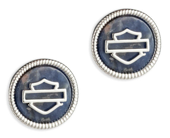 Orecchini a bottone con logo Harley-Davidson® Circle Bar & Shield