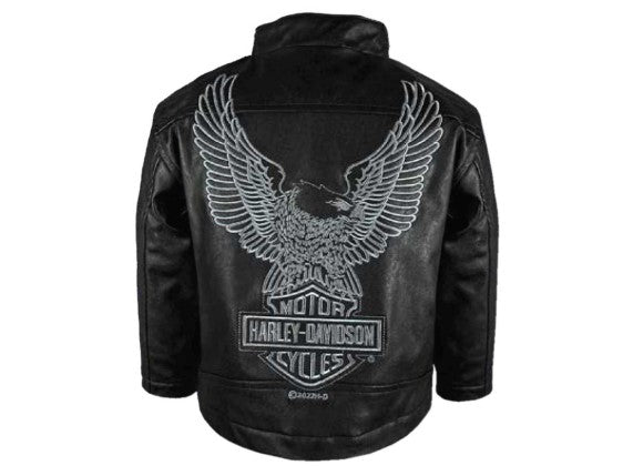 Giacca da motociclista in similpelle Harley-Davidson® Baby Boys' B&S Logo - Nero
