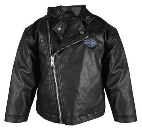 Giacca da motociclista in similpelle Harley-Davidson® Baby Boys' B&S Logo - Nero