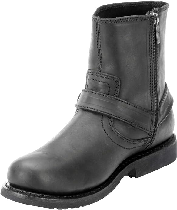 Harley-Davidson® Scout Black 7-Inch Leather Boots, Side Entry Inside Zip.