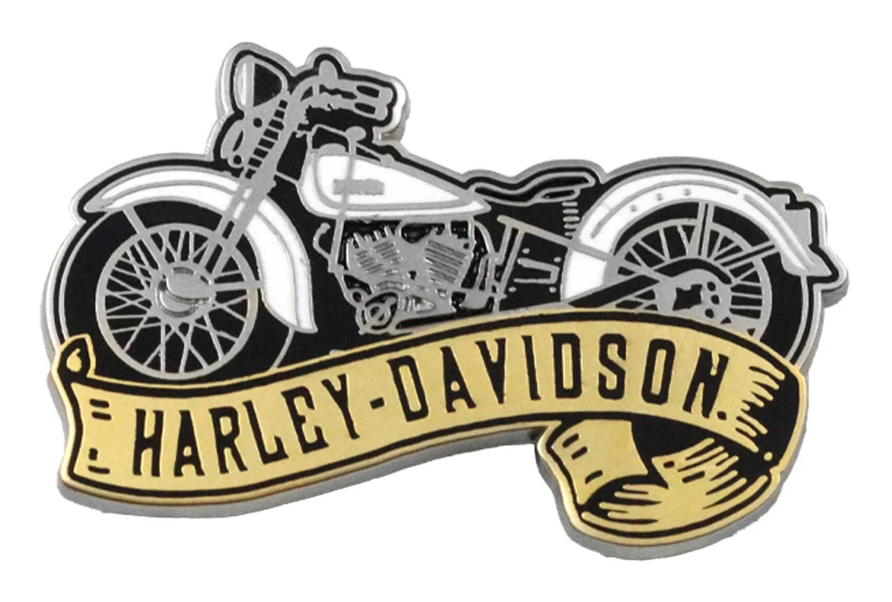 Harley-Davidson® Perno metallico Soft Tail Haven da 1,5 pollici, finitura nera e arancione