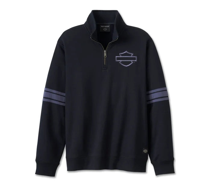 Bar & Shield 1/4 Zip Fleece - Nero Harley