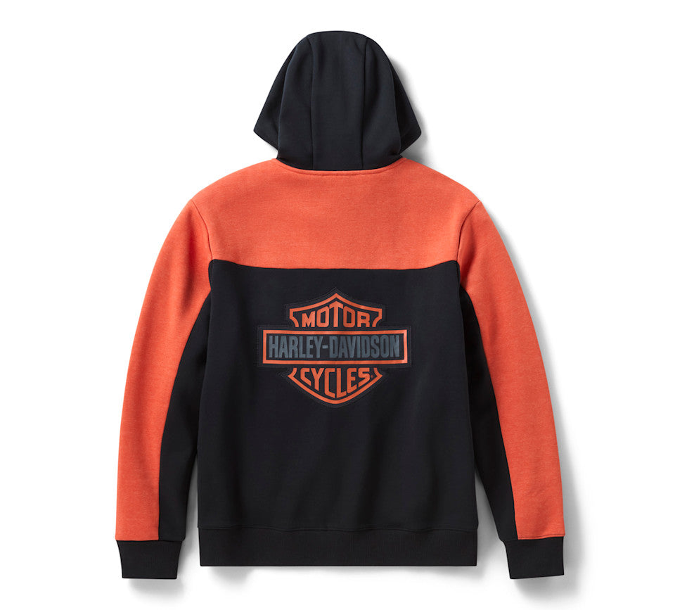 Felpa con cappuccio e zip integrale Color-Block H-D Essential da uomo