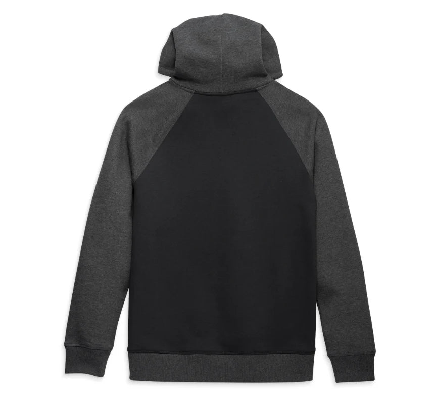 Felpa con cappuccio Raglan Classic Staple da uomo - A blocchi di colore - Black Beauty