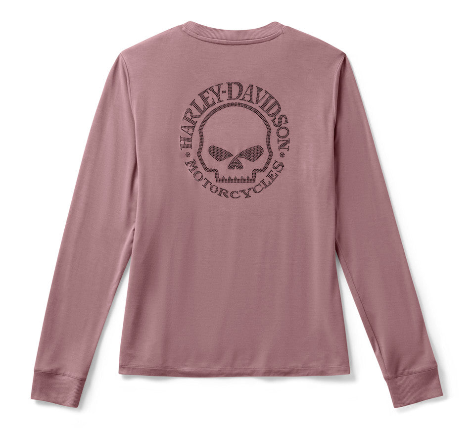 Maglia a maniche lunghe Willie G Skull Bling da donna - Nostalgia Rose