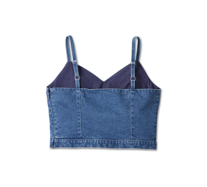 Top bustier blu freddo da donna
