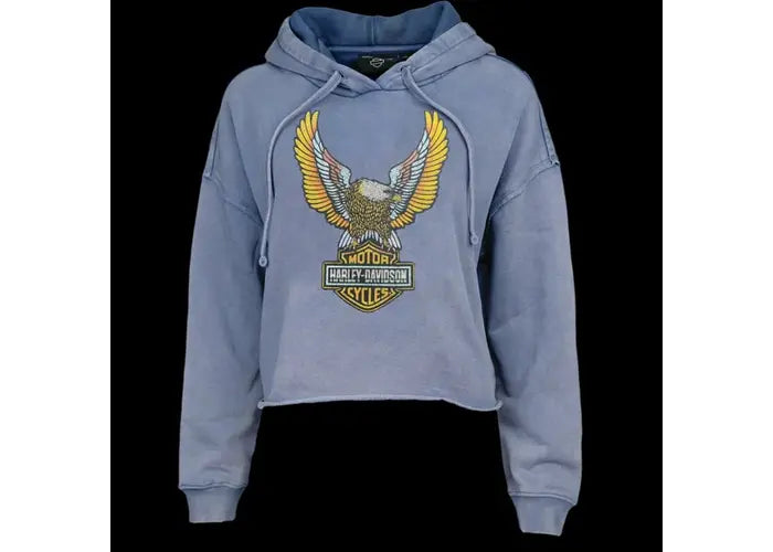 FELPA CON CAPPUCCIO CORTA HARLEY-DAVIDSON® BLU