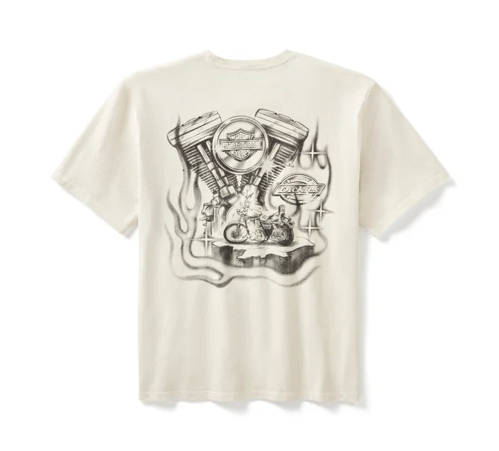 Maglietta da uomo Dickies x HD Heavyweight V-Twin Engine
