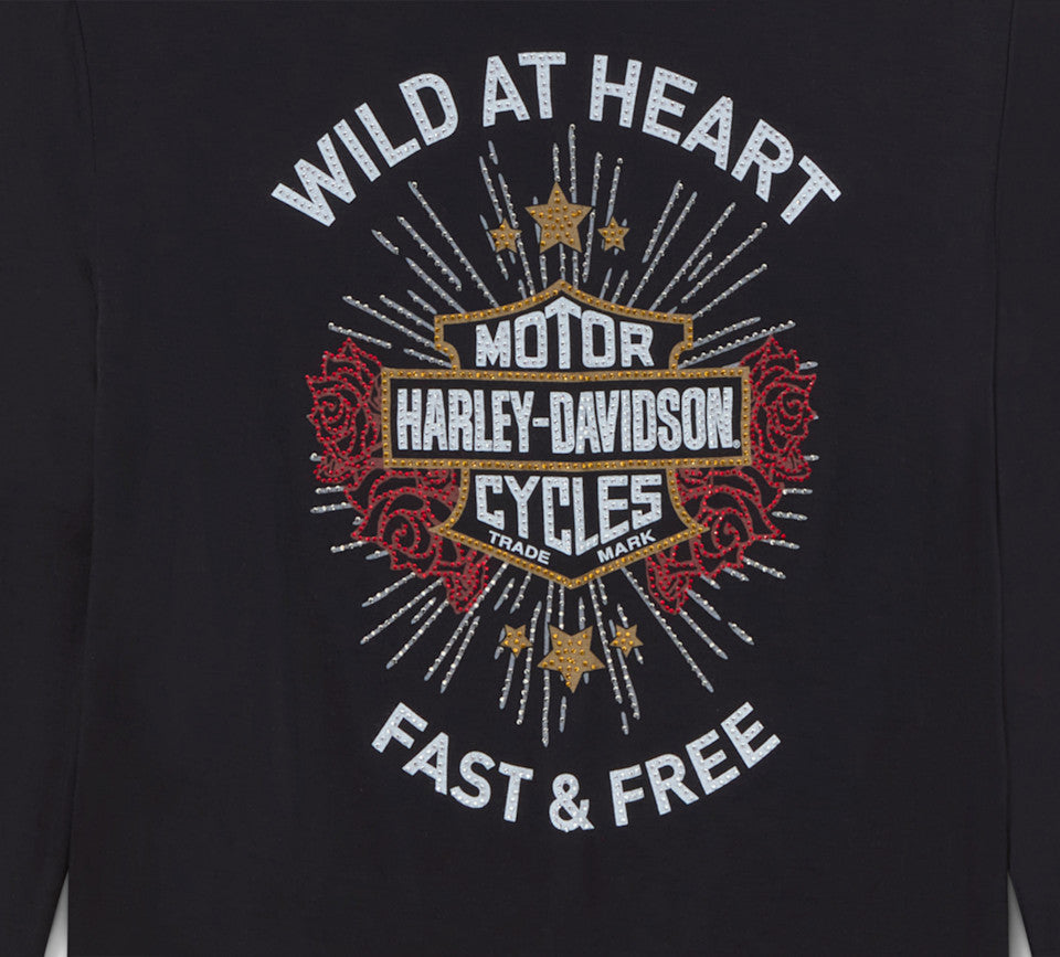 Top a maniche lunghe da donna Bling Iron Rose - Harley Black