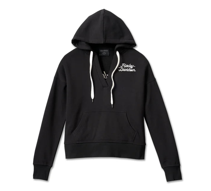 Felpa con cappuccio e scollo a V Valley Rumblers da donna - Black Beauty