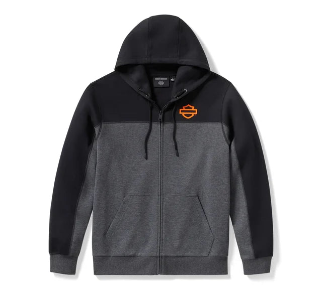 Felpa con cappuccio e zip Harley-Davidson HD Tech Gaiter nera/grigia