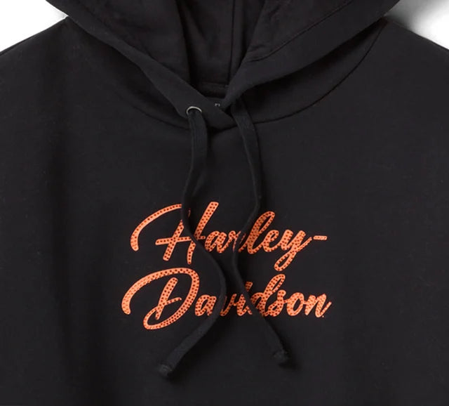 Felpa pullover con cappuccio Essential Bling da donna - Harley Black