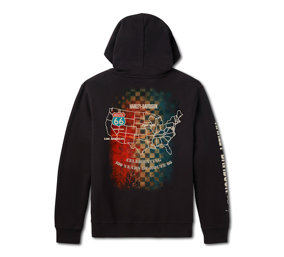 Felpa con cappuccio e zip intera HD Route 66 Anniversary