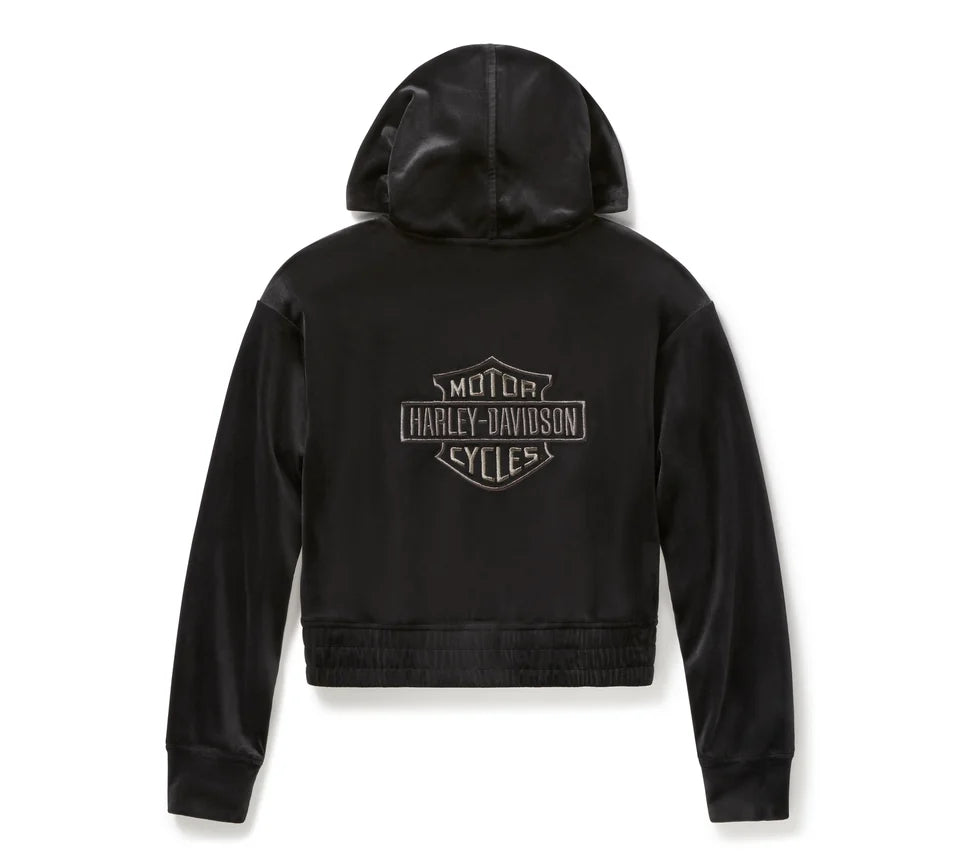 Felpa con cappuccio in velluto - Harley Black
