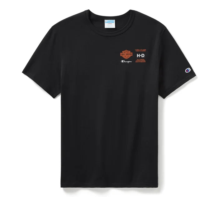 Maglietta Champion x Harley-Davidson Fanatic - Nero e Arancione Champion