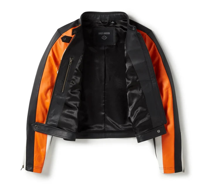 Giacca in pelle Essential Moto Blocked
