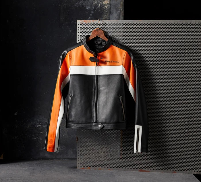 Giacca in pelle Essential Moto Blocked