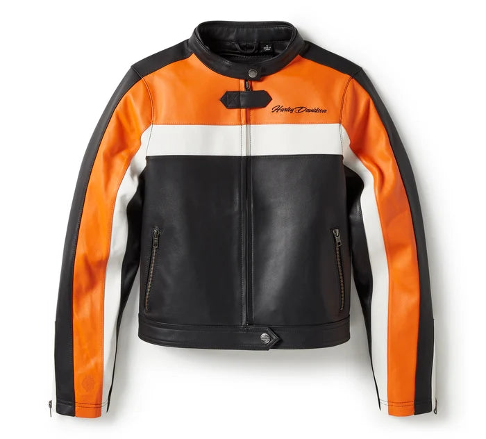 Giacca in pelle Essential Moto Blocked