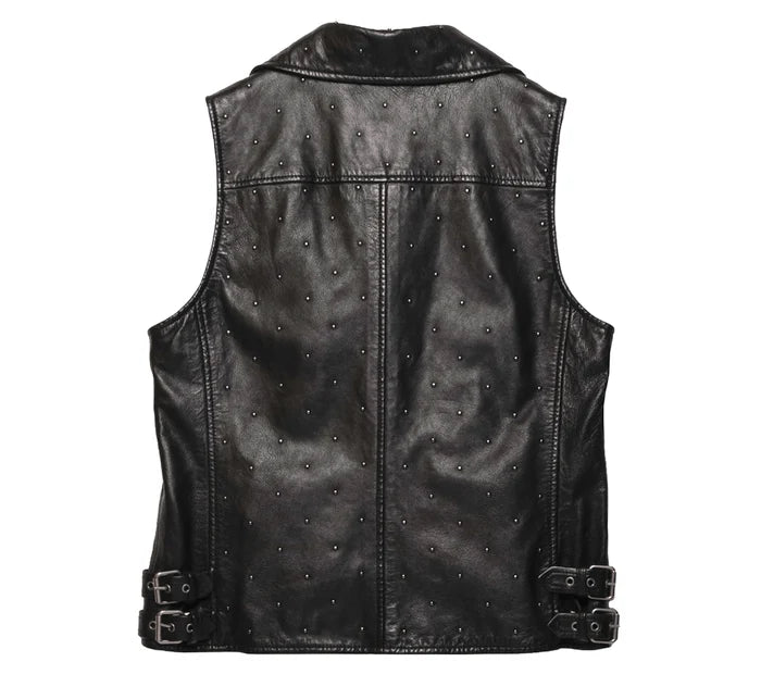 Gilet in pelle con decorazioni Celebration da donna