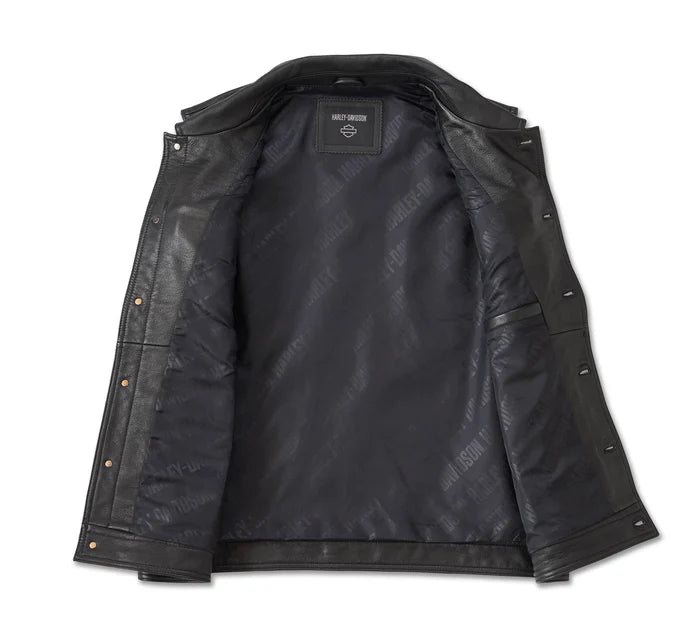 Gilet in pelle Fuel to Flames da uomo