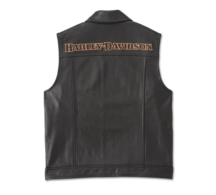 Gilet in pelle Fuel to Flames da uomo