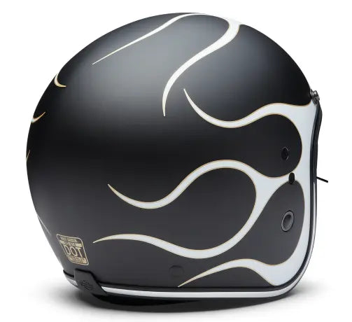 Casco Jet Harley-Davidson Flames X14 nero opaco