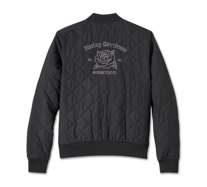 Bomber trapuntato Old English Rose da donna