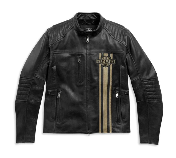 Giacca in pelle da uomo H-D Triple Vent Passing Link II