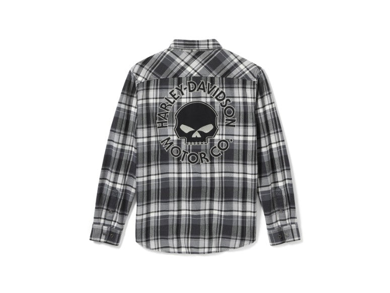 Camicia a maniche lunghe con motivo a quadri e teschio Willie G™ da uomo