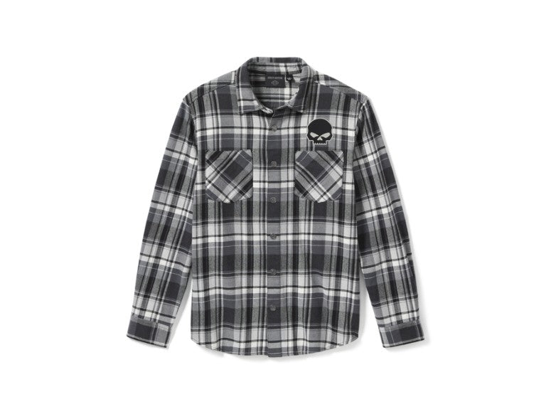 Camicia a maniche lunghe con motivo a quadri e teschio Willie G™ da uomo