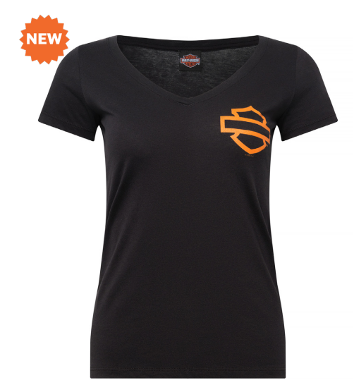 T-SHIRT DONNA OPEN B&S ON BLACK