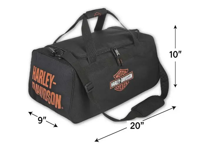 HARLEY-DAVIDSON HD GRAPHIC DUFFEL - BARRA E SCUDO ARANCIONE
