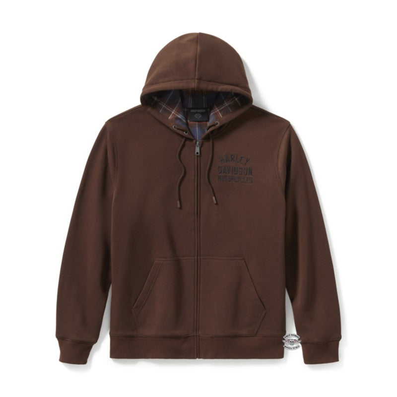 Felpa da uomo Plaid Lined Zip Harley-Davidson