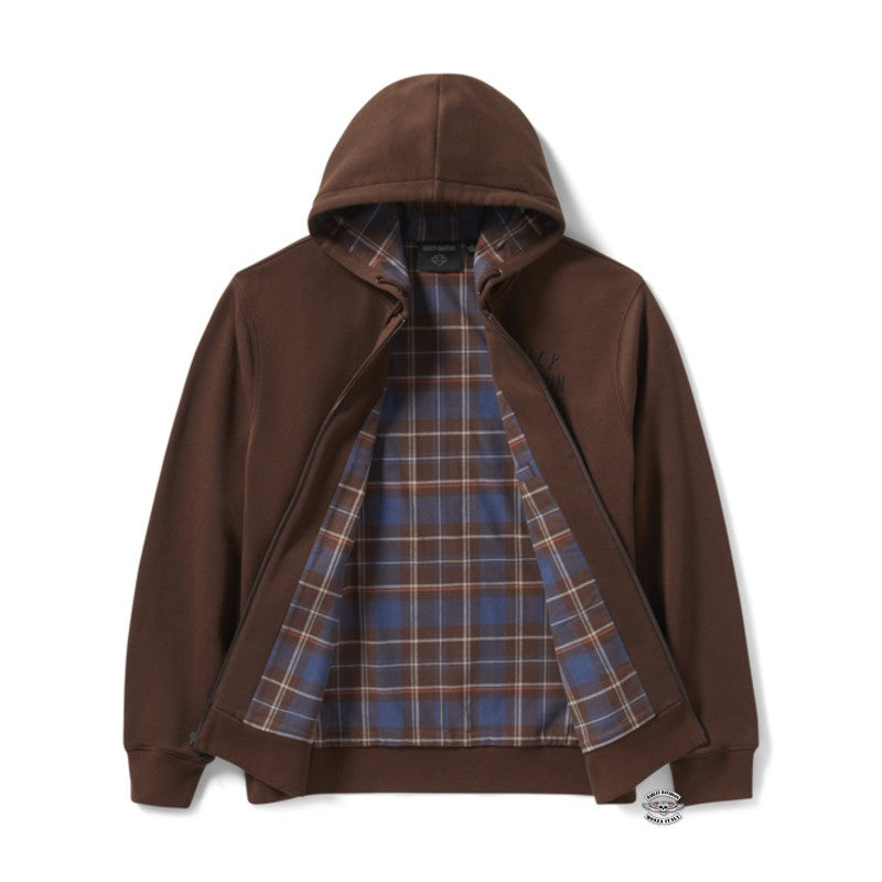 Felpa da uomo Plaid Lined Zip Harley-Davidson