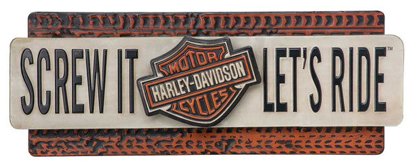 Cartello in metallo goffrato Harley-Davidson® Screw It Let's Ride