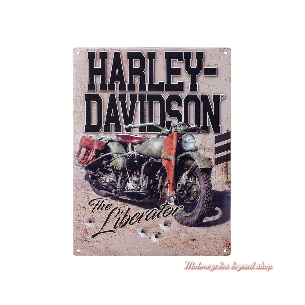 Cartello in latta goffrato Harley-Davidson®, logo moto Liberator