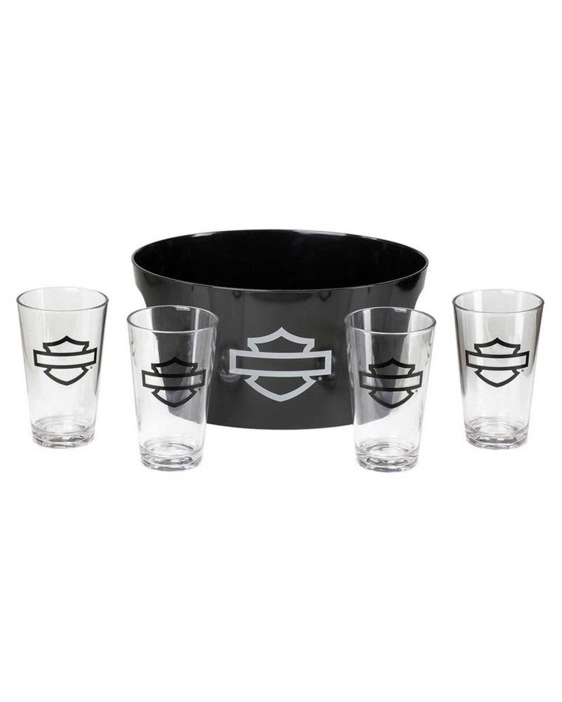 Set di Bicchieri Harley-Davidson® Bar & Shield Party Tub with Four 16 oz. Pint Glasses Set