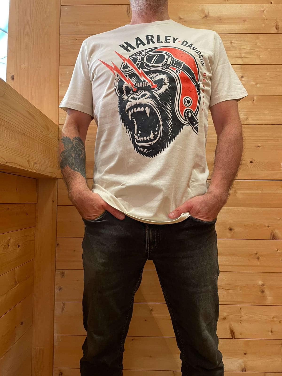 T-Shirt Gorilla panna uomo HD Bergamo
