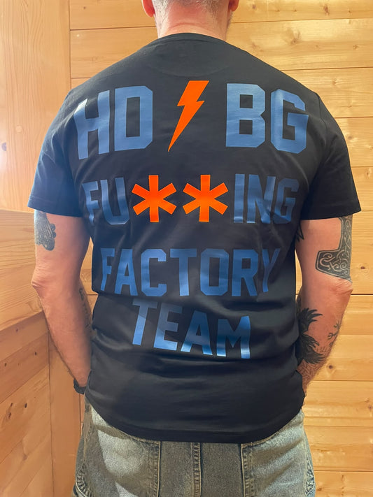 T-Shirt Fu**ing Factory Team nera e blu HD Bergamo