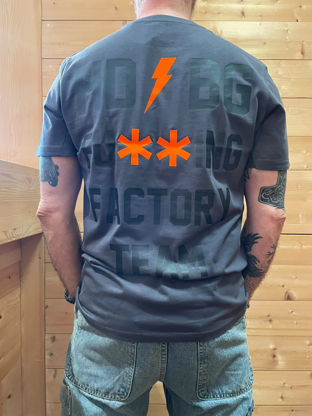 T-Shirt Fu**ing Factory Team antracite e nera HD Bergamo