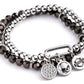 Set di due braccialetti elasticizzati da donna Harley-Davidson® con ciondoli in cristallo e perline.