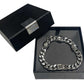 Bracciale da uomo Harley-Davidson® Willie G Skull Curb Chain da 9 pollici, in acciaio inossidabile