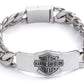 Bracciale da uomo Harley-Davidson® con catena spessa Bar & Shield in acciaio inossidabile