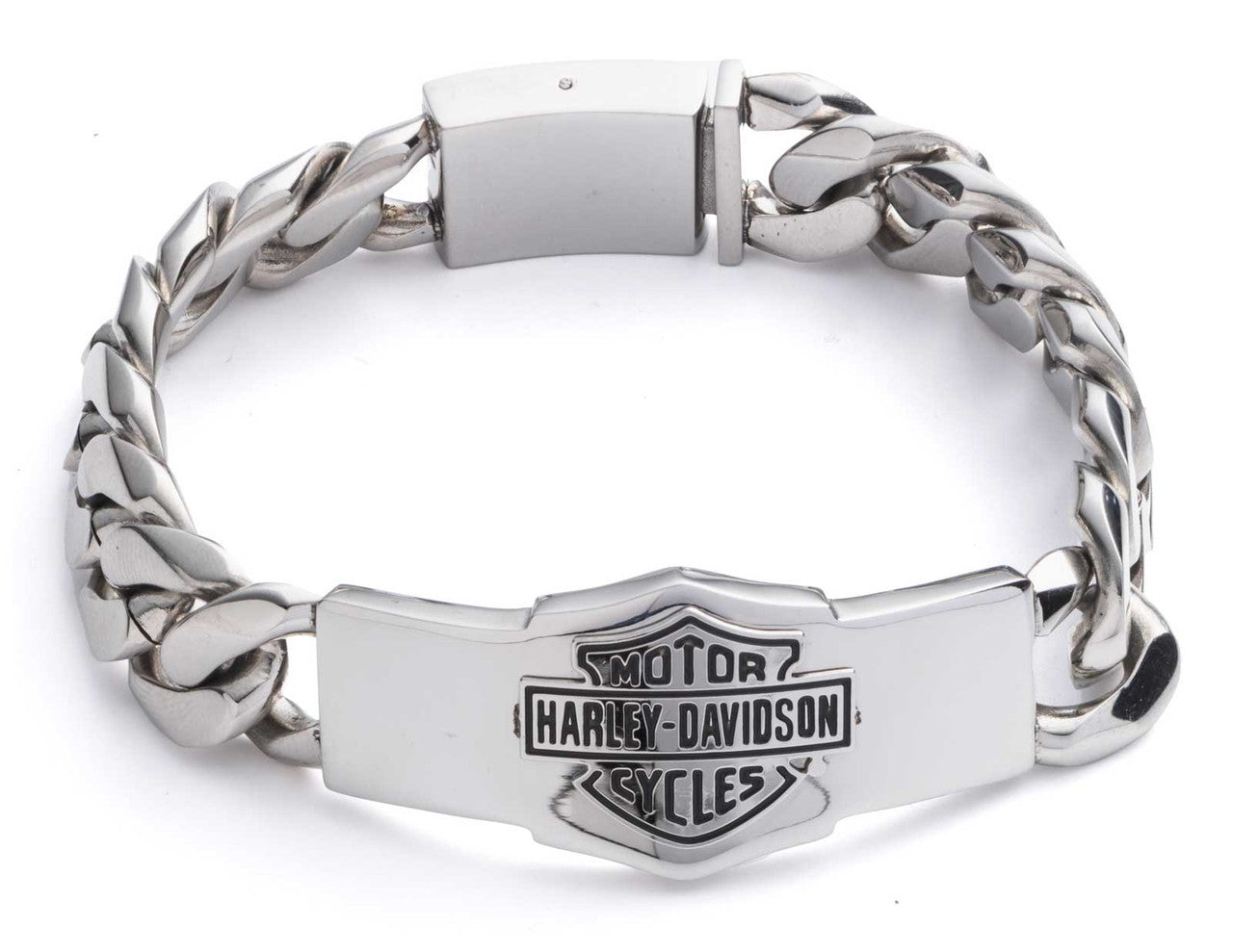 Bracciale da uomo Harley-Davidson® con catena spessa Bar & Shield in acciaio inossidabile