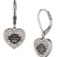 Orecchini pendenti a forma di cuore con logo Bar & Shield e cristalli pavé da donna Harley-Davidson®, argento