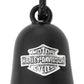 Campanello da viaggio Harley-Davidson® Classic Bar & Shield con logo inciso e laccetto, nero