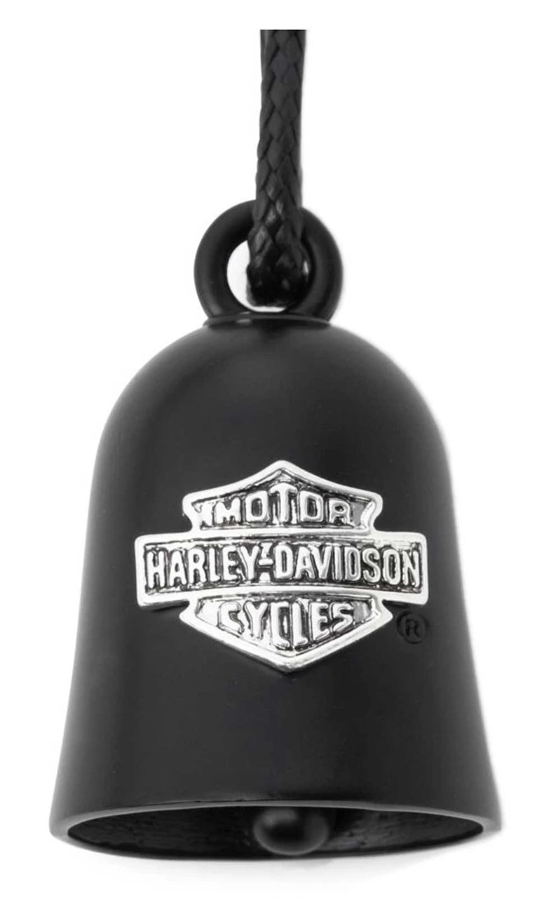 Campanello da viaggio Harley-Davidson® Classic Bar & Shield con logo inciso e laccetto, nero