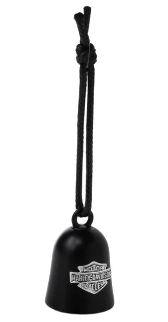 Campanello da viaggio Harley-Davidson® Classic Bar & Shield con logo inciso e laccetto, nero